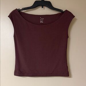 a new day Maroon Crop Top